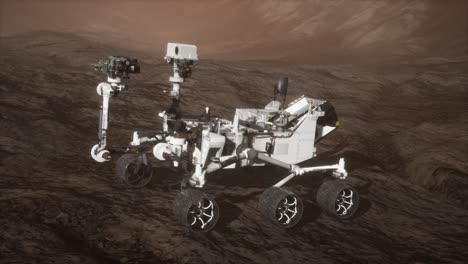 Curiosidad-Mars-Rover-Explorando-La-Superficie-Del-Planeta-Rojo.-Elementos-De-Esta-Imagen-Proporcionados-Por-La-Nasa